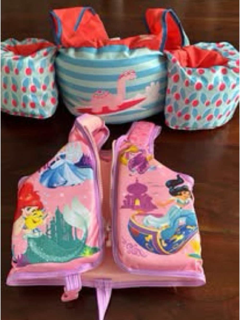 Girls' Pink Disney Princess Swim Vest and Speedo Arm Float Set